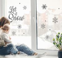 Raamsticker winter met kristallen