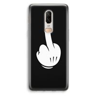 Middle finger black: OnePlus 6 Transparant Hoesje