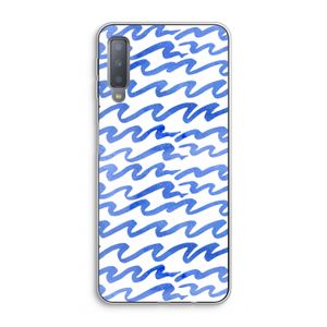 Blauwe golven: Samsung Galaxy A7 (2018) Transparant Hoesje