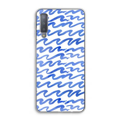 Blauwe golven: Samsung Galaxy A7 (2018) Transparant Hoesje