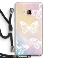 White butterfly: HTC U Play Transparant Hoesje met koord