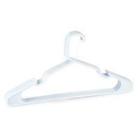 Kledinghangers set - 10x stuks - wit- kunststof - 42 x 23 cm - kledingkast hangers/kleerhangers