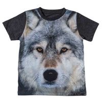 All-over print t-shirt met wolf voor kinderen 128 (8-9 jaar)  - - thumbnail