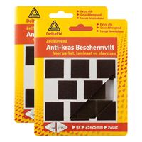 Anti-krasvilt - 16x - zwart - 25 x 25 mm - vierkant - zelfklevend - meubel beschermvilt - thumbnail