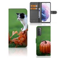 Samsung Galaxy S21 Plus | Telefoonhoesje | Met pasjeshouder | Kitten