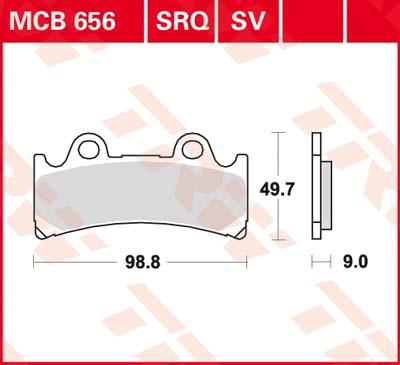 TRW Remblokken, en remschoenen voor de moto, MCB656SV Sinter street