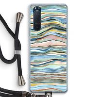 Watercolor Agate: Sony Xperia 5 II Transparant Hoesje met koord