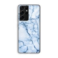 Blauw marmer: Samsung Galaxy S21 Ultra Transparant Hoesje