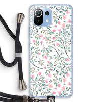 Sierlijke bloemen: Xiaomi Mi 11 Lite Transparant Hoesje met koord
