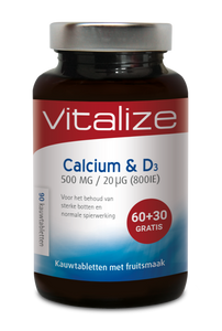 Vitalize Calcium & D3 Kauwtabletten