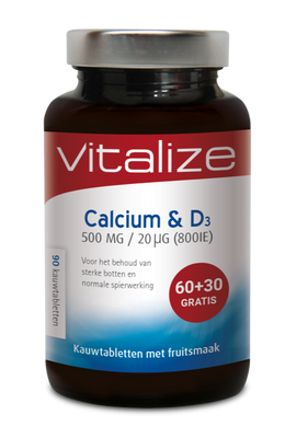 Vitalize Calcium & D3 Kauwtabletten