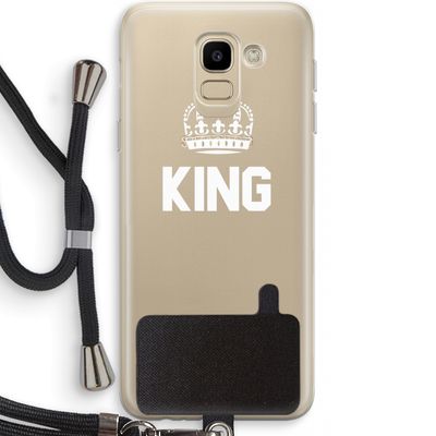 King zwart: Samsung Galaxy J6 (2018) Transparant Hoesje met koord