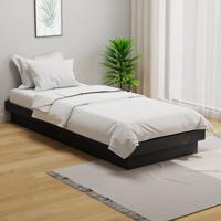Bedframe massief hout grijs 75x190 cm
