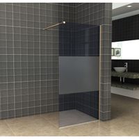 Wiesbaden Slim inloopdouche 120x200cm 8mm nano glas gedeeltelijk mat rookglas messing sw295910/sw373481