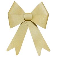 Feeric Christmas Kerst strik - goud - glitter - 30 cm - pvc - decoratiestrik - kerststrik