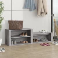 Schoenenkast 150x35x45 cm bewerkt hout grijs sonoma