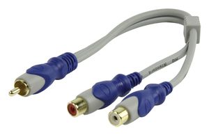 HQ SA-014-0.2 audio kabel 0,25 m RCA 2 x RCA Blauw, Grijs