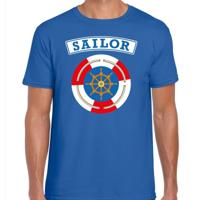 Zeeman / sailor / matroos - verkleed t-shirt - blauw - voor heren - carnaval Zeeman / sailor / matroos - verkleed t-shirt - blauw - voor heren - carnaval