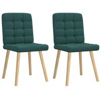 Eetkamerstoelen 2 st stof donkergroen