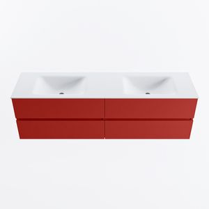 MONDIAZ VICA 170cm badmeubel onderkast Fire 4 lades. Wastafel CLOUD dubbel 2 kraangaten, kleur Talc.