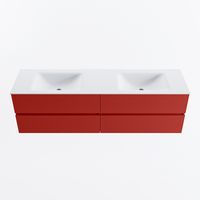 MONDIAZ VICA 170cm badmeubel onderkast Fire 4 lades. Wastafel CLOUD dubbel 2 kraangaten, kleur Talc.