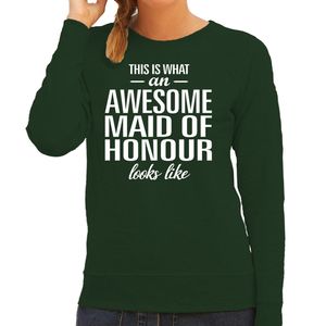 Awesome maid of honor / getuige cadeau trui groen dames