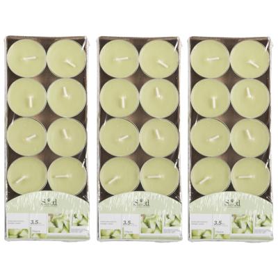 Arti Casa Geurtheelichtjes - 30x stuks - meloen - lichtgroen - was - 3,5 uur