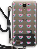 Smiley watermeloenprint: LG K10 (2017) Transparant Hoesje met koord