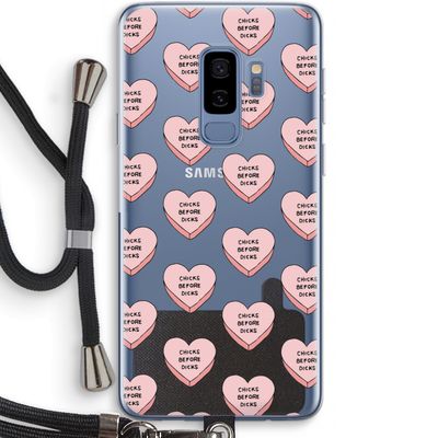 Chicks before dicks: Samsung Galaxy S9 Plus Transparant Hoesje met koord
