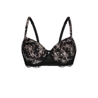 Sassa Mode gebloemde voorgevormde beugelbh Black Beauty zwart - thumbnail