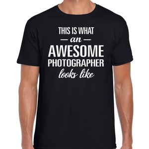 Awesome photographer / geweldige fotograaf cadeau t-shirt zwart voor heren