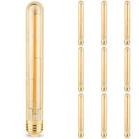 Voordeelpak 10x LED Lamp E27 Buis Filament - Brinton - Amber 6W 540lm - 822 Zeer Warm Wit 2200K - T30 - Dimbaar | Vervangt 45W