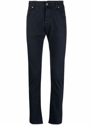 Jacob Cohën pantalon skinny à taille basse - Bleu