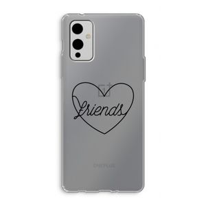 Friends heart black: OnePlus 9 Transparant Hoesje