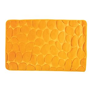 Badkamerkleedje/badmat tapijt - kiezel motief - vloermat - saffraan geel - 50 x 80 cm - laagpolig   -