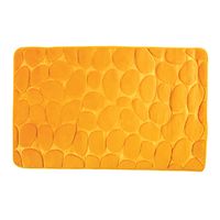 Badkamerkleedje/badmat tapijt - kiezel motief - vloermat - saffraan geel - 50 x 80 cm - laagpolig   - - thumbnail