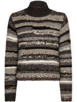 Dolce & Gabbana vertical-stripe chunky-knit jumper - Gris