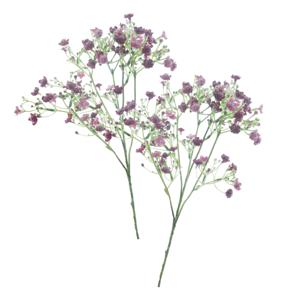 Kunstbloem Gipskruid Viette - 2x - 45 cm - paars - losse tak - kunst zijdebloem - Gypsophila