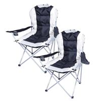 Gerimport camping klapstoel Madrid - 2x - Zwart/Wit - L90 x B56 x H105 cm Gerimport camping klapstoel Madrid - 2x - Zwart/Wit - L90 x B56 x H105 cm