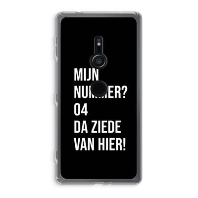 Da ziede van hier - Zwart: Sony Xperia XZ2 Transparant Hoesje