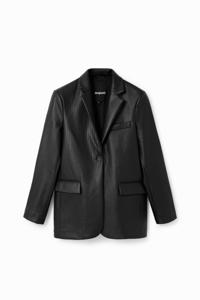 Leatherlook blazer - BLACK - XS