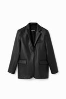 Leatherlook blazer - BLACK - M