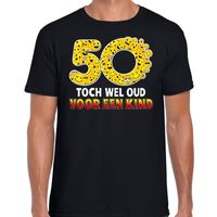 Funny emoticon t-shirt 50 Toch wel oud voor een kind zwart heren 2XL  -