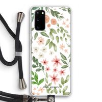 Botanical sweet flower heaven: Samsung Galaxy S20 Transparant Hoesje met koord