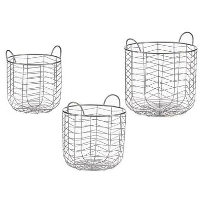 Mandenset Zilverkleurig Metaal (3 pcs)