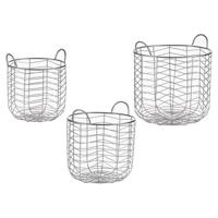 Mandenset Zilverkleurig Metaal (3 pcs) - thumbnail
