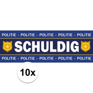 10 x Verkleed schuldig sticker politie boeven outfit   -