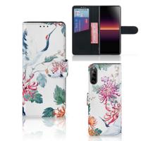 Sony Xperia L4 | Telefoonhoesje | Met pasjeshouder | Bird Flowers