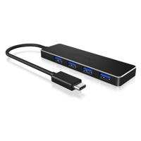 ICY BOX USB-C (USB 3.2 Gen 2) multiport hub 4 poorten Zwart