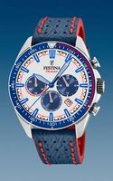Horlogeband Festina F20377-1 Leder Blauw 22mm